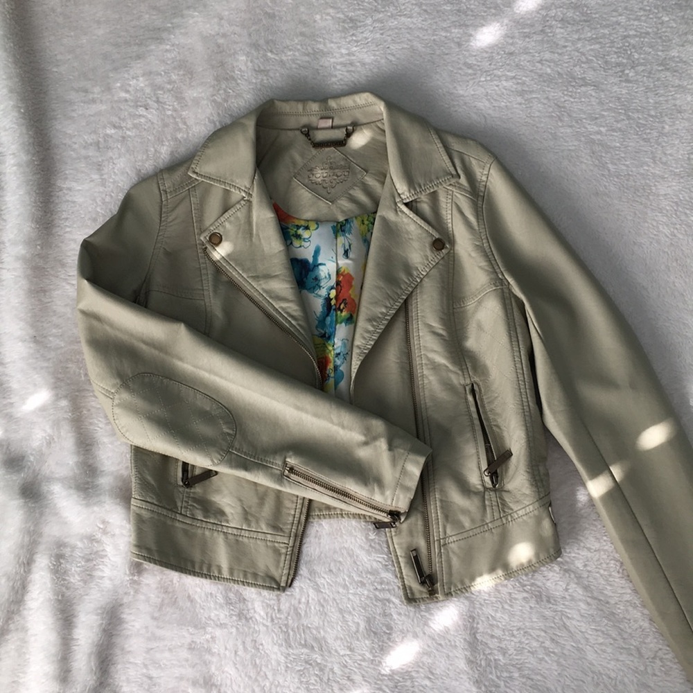 Tan faux leather jacket